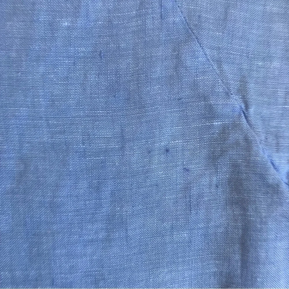 Sigrid Olsen Sky Blue Linen Button Up Pocketed Tunic Shirt Lagenlook Resort XXL - Picture 12 of 16